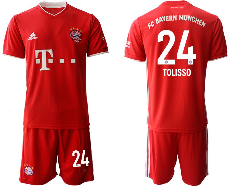 Men 2020-2021 club Bayern Munich home #24 red Soccer Jerseys
